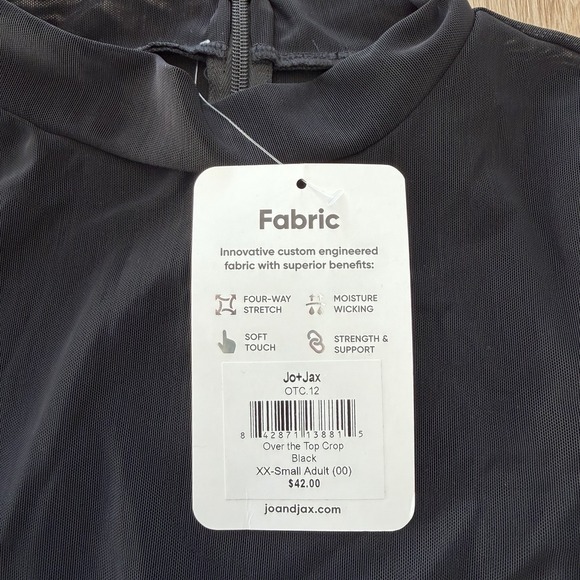 NWT Jo+Jax Over The Top Long Sleeve Mesh Crop Black Adult Size XXS (00) - Picture 3 of 4